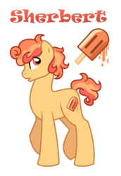 Size: 826x1198 | Tagged: safe, artist:hazardous-andy, oc, oc only, oc:sherbert, earth pony, pony, male, next generation, offspring, parent:cheese sandwich, parent:pinkie pie, parents:cheesepie, simple background, solo, stallion, transparent background