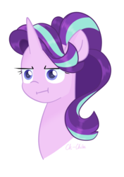 Size: 632x897 | Tagged: safe, artist:ch-chau, starlight glimmer, pony, unicorn, g4, marks for effort, :i, female, i mean i see, mare, simple background, solo, transparent background