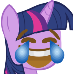 Size: 885x901 | Tagged: artist needed, safe, edit, twilight sparkle, pony, g4, bust, cropped, emoji, faic, laughing, meme, purplesmart, simple background, solo, transparent background, 😂