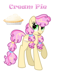 Size: 881x1127 | Tagged: safe, artist:hazardous-andy, oc, oc only, oc:cream pie, earth pony, pony, cutie mark, female, mare, offspring, parent:cheese sandwich, parent:pinkie pie, parents:cheesepie, simple background, solo, transparent background