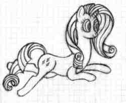 Size: 710x583 | Tagged: safe, artist:mfg637, rarity, pony, g4, female, graph paper, lying, sketch, solo, traditional art