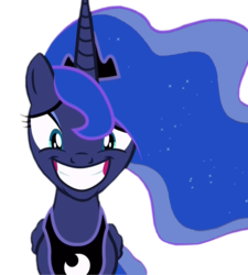 Size: 960x1068 | Tagged: safe, edit, edited screencap, editor:childofthenight, screencap, princess luna, alicorn, pony, a royal problem, g4, background removed, cute, female, forced smile, gritted teeth, mare, nervous, simple background, smiling, solo, transparent background