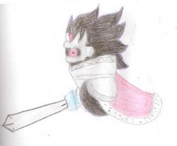 Size: 400x329 | Tagged: safe, artist:scintillor-destron, king sombra, pony, g4, crossover, dark matter (kirby), kirby (series), kirby's dream land 2, male, simple background, solo, traditional art, white background