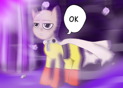 Size: 2100x1500 | Tagged: safe, artist:khough, pony, crossover, ok, one punch man, ponified, saitama, solo