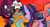 Size: 1832x991 | Tagged: safe, artist:artiks, tempest shadow, twilight sparkle, alicorn, pony, unicorn, g4, atg 2018, broken horn, dialogue, eye scar, horn, lightning, newbie artist training grounds, scar, sparking horn, twilight sparkle (alicorn)