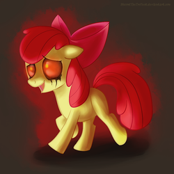 Size: 700x700 | Tagged: safe, artist:discordthetrollest, apple bloom, earth pony, pony, undead, zombie, zombie pony, story of the blanks, g4, 2012, adoracreepy, bad end, blank flank, blanked apple bloom, blood, creepy, cute, female, filly, gray background, open mouth, simple background, url