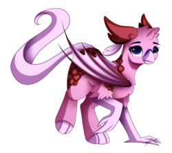 Size: 1024x910 | Tagged: safe, artist:mindlesssketching, oc, oc only, oc:grace, griffon, hybrid, bat wings, female, simple background, solo, transparent background