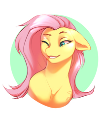 Size: 685x789 | Tagged: safe, artist:rrusha, fluttershy, pony, g4, cute, female, mare, smiling, solo