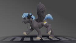 Size: 1728x972 | Tagged: safe, artist:v747, oc, oc only, oc:nimbus, pegasus, pony, 3d, eyes closed, headphones, male, music player, open mouth, solo, spread wings, stallion, wings