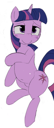 Size: 700x1645 | Tagged: safe, artist:baigak, twilight sparkle, pony, unicorn, g4, belly button, female, looking at you, simple background, smiling, solo, unicorn twilight, white background