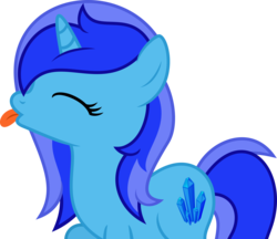 Size: 4000x3457 | Tagged: safe, artist:fuzzybrushy, oc, oc only, oc:spacelight, pony, unicorn, cutie mark, female, licking, mare, simple background, solo, tongue out, transparent background, vector