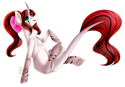 Size: 2668x1849 | Tagged: safe, artist:acrylic-heart, artist:sovbean, oc, oc only, oc:acrylic heart, pony, unicorn, curved horn, female, horn, leonine tail, mare, simple background, solo, transparent background