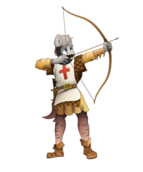 Size: 5000x6000 | Tagged: safe, artist:zeronitroman, oc, oc only, anthro, absurd resolution, armor, arrow, bow (weapon), helmet, simple background, solo, transparent background