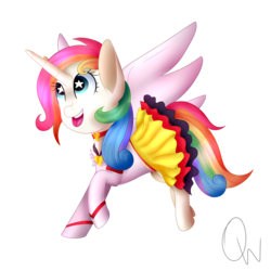 Size: 3000x3000 | Tagged: safe, artist:queenwildfire, oc, oc only, oc:rainbow dream, pony, unicorn, clothes, cosplay, costume, eternal sailor moon, excited, female, high res, mare, open mouth, running, simple background, skirt, solo, starry eyes, transparent background, wingding eyes