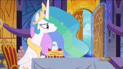 Size: 600x338 | Tagged: safe, edit, edited screencap, screencap, princess celestia, princess luna, alicorn, pony, a royal problem, g4, animated, female, gif, i'm out, mare, reaction image, reversed, what's going on in this thread, youtube link