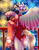 Size: 3400x4400 | Tagged: safe, artist:ladypixelheart, pegasus, anthro, clothes, fan, fireworks, flower, flower in hair, hair accessory, kimono (clothing)