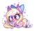 Size: 458x407 | Tagged: safe, artist:ipun, oc, oc only, oc:bay breeze, pegasus, pony, sylveon, arm hooves, blushing, bow, chibi, cute, female, hair bow, heart, heart eyes, mare, ocbetes, plushie, pokémon, pokémon x and y, simple background, solo, tail bow, transparent background, wingding eyes