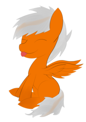 Size: 2893x4092 | Tagged: safe, oc, oc only, oc:steel wing, pegasus, pony, :p, age regression, blank flank, colt, male, silly, simple background, solo, spread wings, tongue out, transparent background