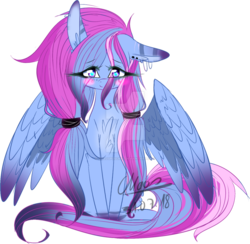 Size: 1024x999 | Tagged: safe, artist:chaospuschel, oc, oc only, pegasus, pony, blushing, cute, deviantart watermark, fusion, simple background, solo, transparent background, watermark