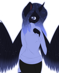 Size: 1440x1800 | Tagged: safe, artist:electricaldragon, oc, oc only, oc:night vision, alicorn, anthro, base used, clothes, female, hoodie, mare, pants, simple background, solo, transparent background