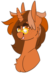Size: 524x716 | Tagged: safe, artist:liefsong, oc, oc only, oc:sign, :p, cute, glasses, silly, tongue out