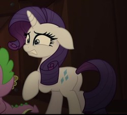 Size: 505x457 | Tagged: safe, screencap, rarity, spike, g4, my little pony: the movie, butt, cropped, plot, rearity