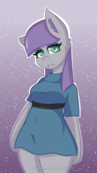 Size: 1024x1828 | Tagged: safe, artist:mocaangel, maud pie, earth pony, anthro, g4, female, looking at you, open mouth, solo