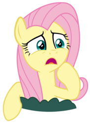 Size: 2284x3128 | Tagged: safe, artist:sketchmcreations, fluttershy, pony, g4, yakity-sax, bush, high res, open mouth, raised hoof, simple background, solo, transparent background, vector, worried