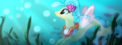 Size: 1280x480 | Tagged: safe, artist:oofycolorful, princess skystar, seapony (g4), g4, my little pony: the movie, female, smiling, solo, underwater