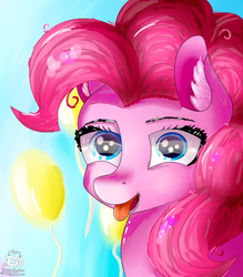 Size: 960x1095 | Tagged: safe, artist:xflutt, pinkie pie, earth pony, pony, g4, :p, female, silly, solo, tongue out