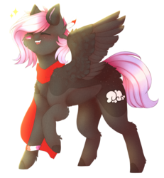 Size: 2479x2681 | Tagged: safe, artist:twinkepaint, oc, oc only, oc:cloudy night, pegasus, pony, butt fluff, cheek fluff, clothes, eyes closed, female, fluffy, high res, leg fluff, mare, scarf, shoulder fluff, simple background, solo, transparent background