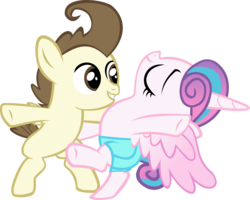 Size: 4128x3306 | Tagged: safe, artist:red4567, pound cake, princess flurry heart, g4, bipedal, clothes, colt, dancing, female, filly, male, ship:poundflurry, shipping, shorts, simple background, straight, transparent background, vector
