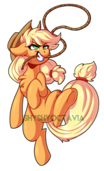 Size: 1764x2898 | Tagged: safe, artist:shyshyoctavia, applejack, earth pony, pony, g4, cowboy hat, female, hat, lasso, mare, mouth hold, rope, simple background, solo, transparent background