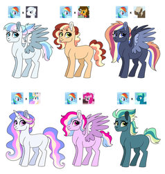 Size: 1024x1075 | Tagged: safe, artist:cascayd, rainbow dash, oc, g4, adoptable, magical lesbian spawn, offspring, parent:cheese sandwich, parent:double diamond, parent:pinkie pie, parent:princess celestia, parent:rainbow dash, parents:cheesedash, parents:dashlestia, parents:doubledash, parents:pinkiedash