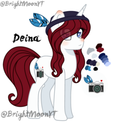 Size: 900x969 | Tagged: safe, artist:jxst-roch, oc, oc only, oc:deina, pony, unicorn, feather, female, hat, mare, offspring, parent:fancypants, parent:rarity, parents:raripants, reference sheet, simple background, solo, transparent background