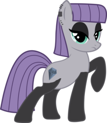 Size: 5262x6000 | Tagged: safe, artist:icicle-niceicle-1517, artist:slb94, edit, maud pie, earth pony, pony, g4, absurd resolution, bedroom eyes, clothes, ear piercing, earring, eyeshadow, female, goth, jewelry, makeup, mare, piercing, rarity pose, simple background, socks, solo, stockings, thigh highs, transparent background, wrong cutie mark