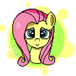 Size: 541x541 | Tagged: safe, artist:xflutt, fluttershy, pegasus, pony, g4, female, looking at you, mare, pixel art, simple background, solo, transparent background