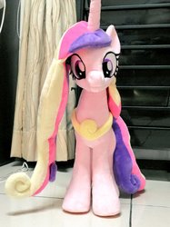 Size: 767x1024 | Tagged: safe, artist:nekokevin, princess cadance, alicorn, pony, g4, :3, cute, cutedance, female, irl, jewelry, looking at you, mare, photo, plushie, smiling, solo, standing