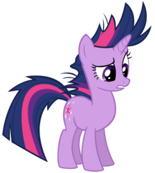 Size: 4040x4512 | Tagged: safe, artist:andoanimalia, twilight sparkle, pony, unicorn, g4, it's about time, absurd resolution, female, full body, horn, mare, multicolored mane, multicolored tail, purple eyes, simple background, solo, standing, tail, transparent background, unicorn twilight, vector