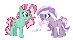 Size: 777x427 | Tagged: safe, artist:horse-bases, artist:tuff--rubies, minty, wysteria, g3, base used, g3 to g4, generation leap