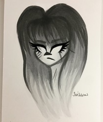 Size: 3024x3600 | Tagged: safe, artist:chelseaz123, oc, oc only, high res, monochrome, solo, traditional art