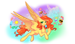 Size: 1024x595 | Tagged: safe, artist:daringpineapple, oc, oc only, oc:summer vibes, pegasus, pony, female, food, mare, mouth hold, popsicle, simple background, solo, transparent background