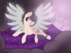 Size: 794x600 | Tagged: safe, artist:superrosey16, oc, oc only, oc:zane miller, pegasus, pony, colored wings, male, night, solo, stallion