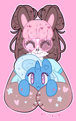 Size: 2155x3400 | Tagged: safe, artist:bunxl, trixie, oc, oc only, pony, unicorn, :3, female, glasses, heart, heart eyes, high res, mare, simple background, solo, sparkly eyes, wingding eyes