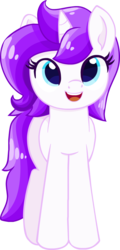 Size: 641x1338 | Tagged: safe, artist:rivin177, oc, oc only, oc:purpleheart, oc:rivin, pony, unicorn, 2019 community collab, derpibooru community collaboration, blue eyes, cute, female, looking at you, mare, rivinoctaverbrush, simple background, smiling, solo, standing, transparent background