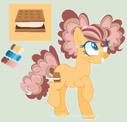 Size: 491x473 | Tagged: safe, artist:starfalldawn, oc, oc only, oc:s'more, earth pony, pony, base used, female, mare, offspring, parent:cheese sandwich, parent:pinkie pie, parents:cheesepie, simple background, solo