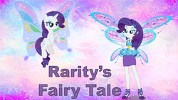 Size: 1920x1080 | Tagged: safe, artist:sonic ranger, edit, editor:sonic ranger, rarity, human, pony, equestria girls, g4, my little pony equestria girls: better together, abstract background, artificial wings, augmented, bracelet, clothes, fairy wings, human ponidox, jewelry, looking at each other, magic, magic wings, self ponidox, shoes, vector, wings