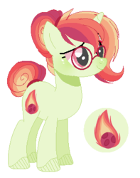 Size: 313x397 | Tagged: safe, artist:6-fingers-lover, oc, oc only, oc:fire ball, pony, unicorn, cutie mark, female, glasses, magical lesbian spawn, mare, offspring, parent:rainbow dash, parent:sunset shimmer, parents:sunsetdash, simple background, solo, transparent background