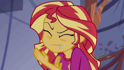 Size: 800x450 | Tagged: safe, edit, edited screencap, screencap, sunset shimmer, equestria girls, g4, my little pony equestria girls: legend of everfree, animated, bed, clothes, drool, eyes closed, female, gif, kung fu shimmer, legend of everfeet, pajamas, reversed, sleepy, solo, sunset's sleepfighting