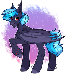 Size: 929x1024 | Tagged: safe, artist:sweet_goat21, oc, oc only, oc:matt glow, bat pony, pony, abstract background, raised hoof, solo